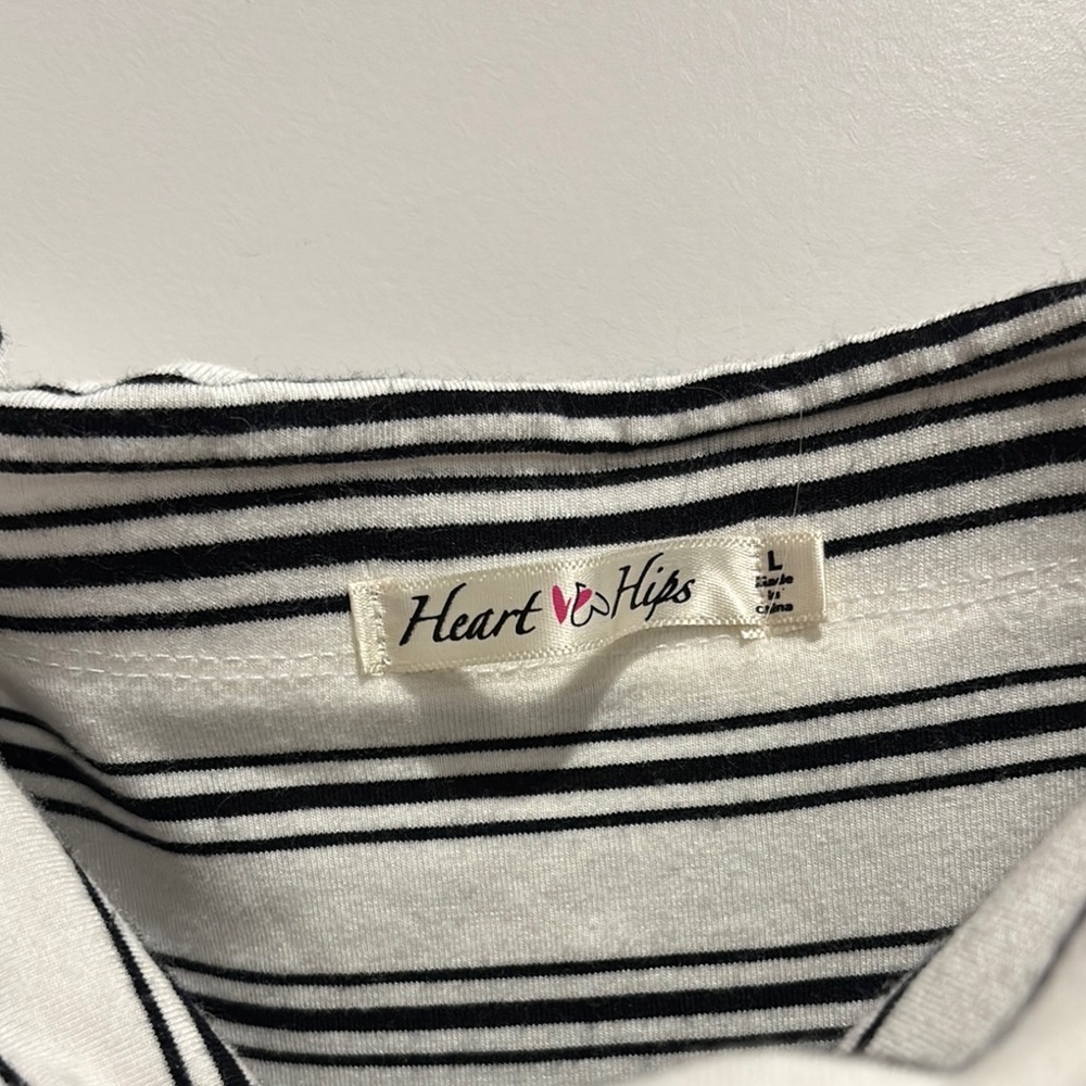 Heart Hips Monochrome Striped Tee